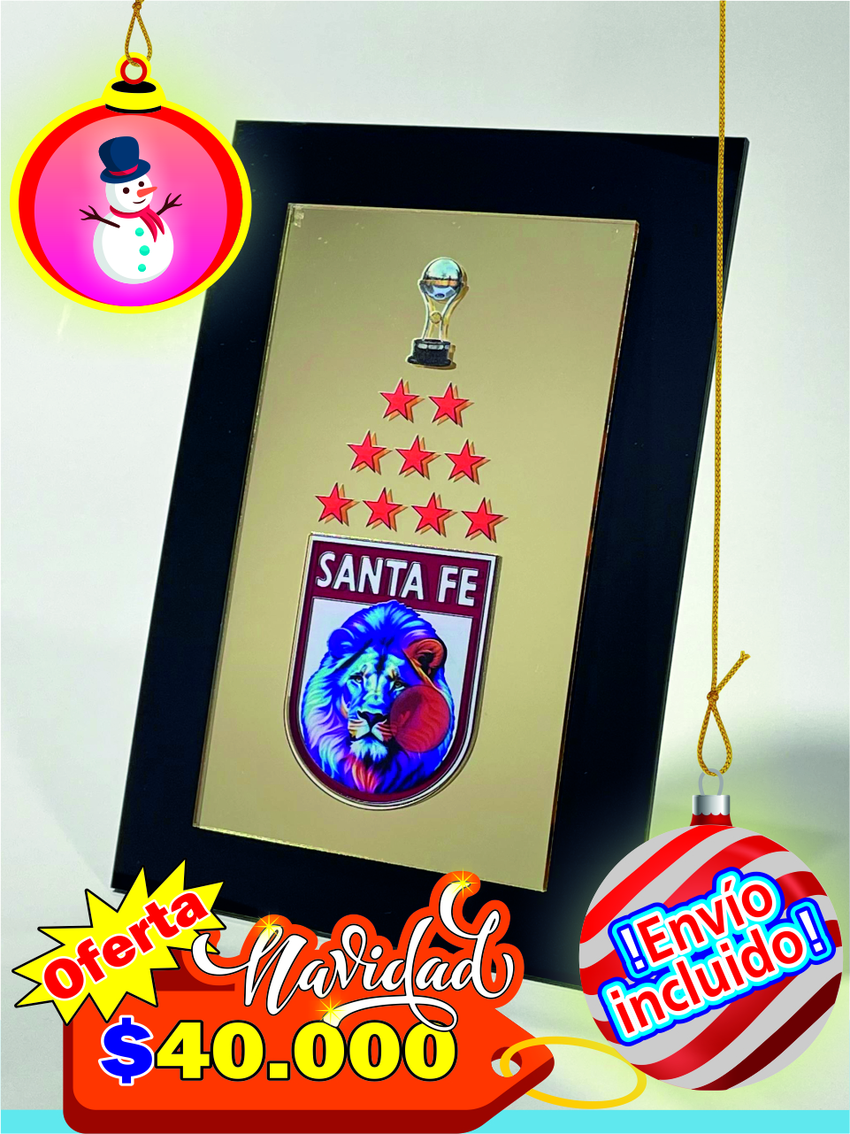 Cuadro de mesa leon de Independiente Santa Fe